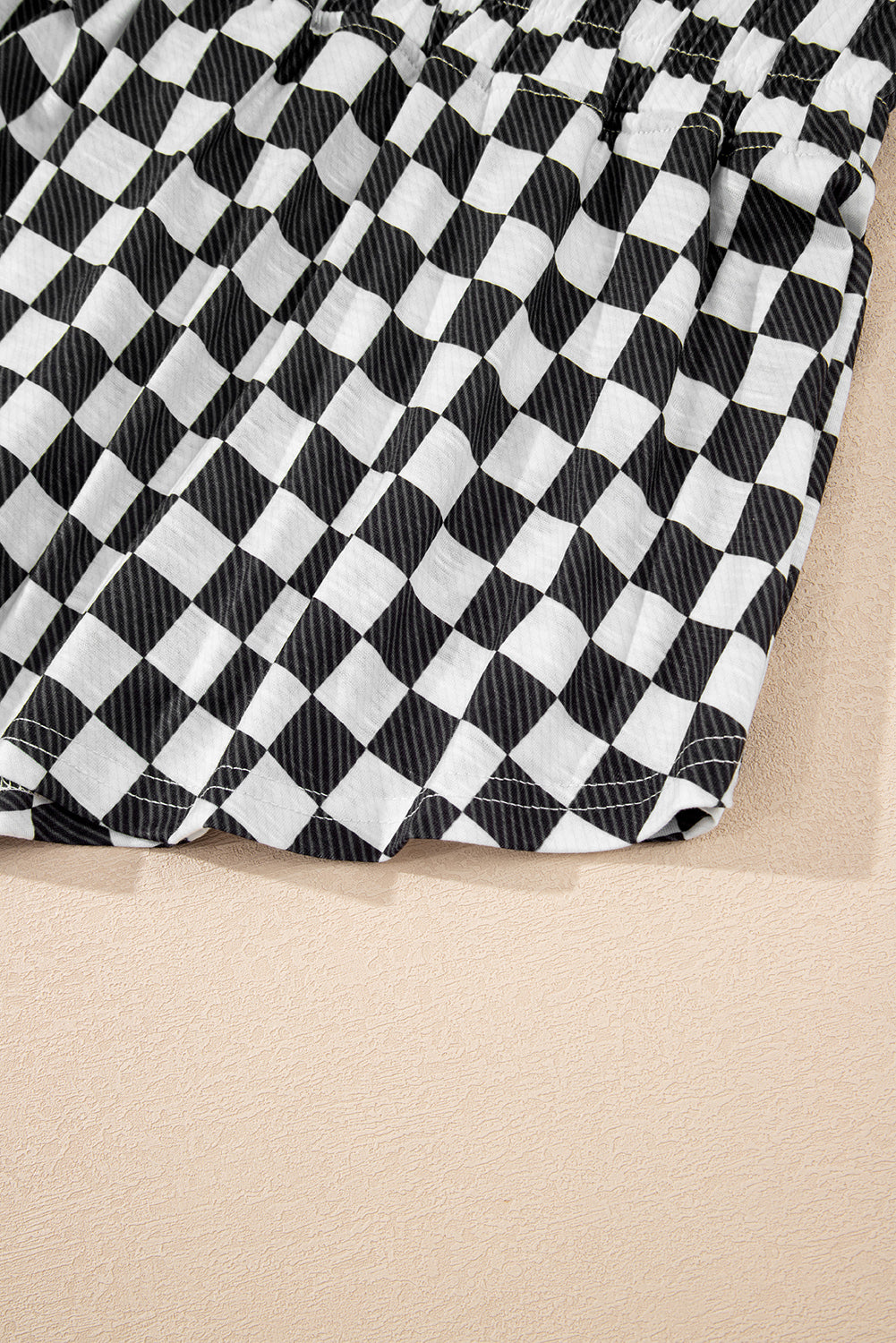 Black Checkerboard T Shirt and High Waist Skorts 2 Piece Outfit Short Sets JT's Designer Fashion