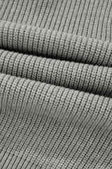 Philippine Gray Ribbed Knit Bow Front Buttoned Cardigan Cardigans JT's Designer Fashion