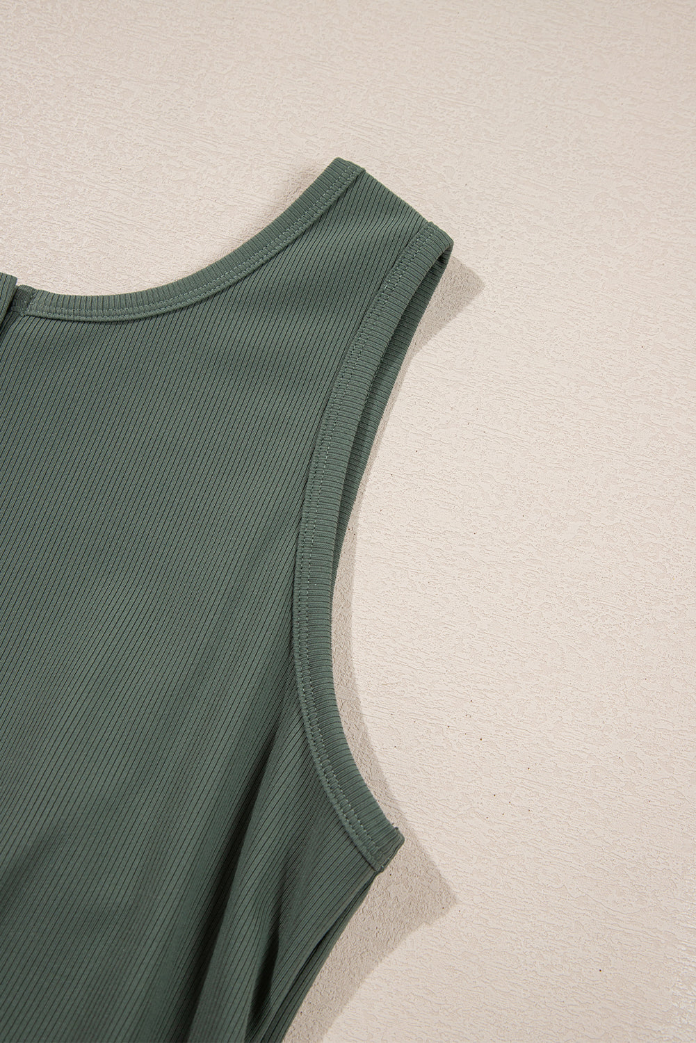 Vineyard Green Buttoned Drawstring Waist Sleeveless Wide Leg Jumpsuit Jumpsuits & Rompers JT's Designer Fashion