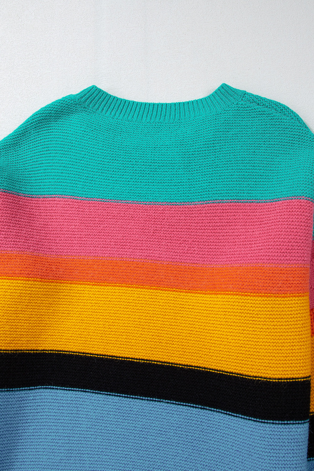 Yellow Colorblock Mixed Textured Drop Shoulder Sweater Sweaters JT's Designer Fashion