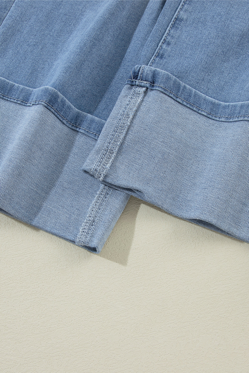 Dusk Blue High Rise Asymmetric Button Zip Fly Ripped Jeans Jeans JT's Designer Fashion