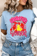 Light Blue Crawfish Season Fashion Graphic T Shirt Graphic Tees JT's Designer Fashion