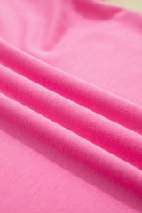 Bonbon V Neck Drop Shoulder Tee and Patchwork Drawstring Elastic Waistband Shorts Set Short Sets JT's Designer Fashion