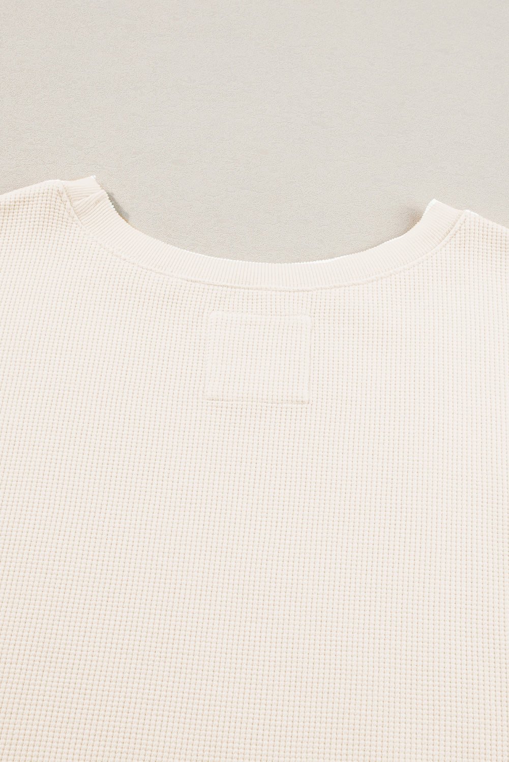 White Waffle Knit Bishop Sleeve Split Oversized Sweatshirt Sweatshirts & Hoodies JT's Designer Fashion