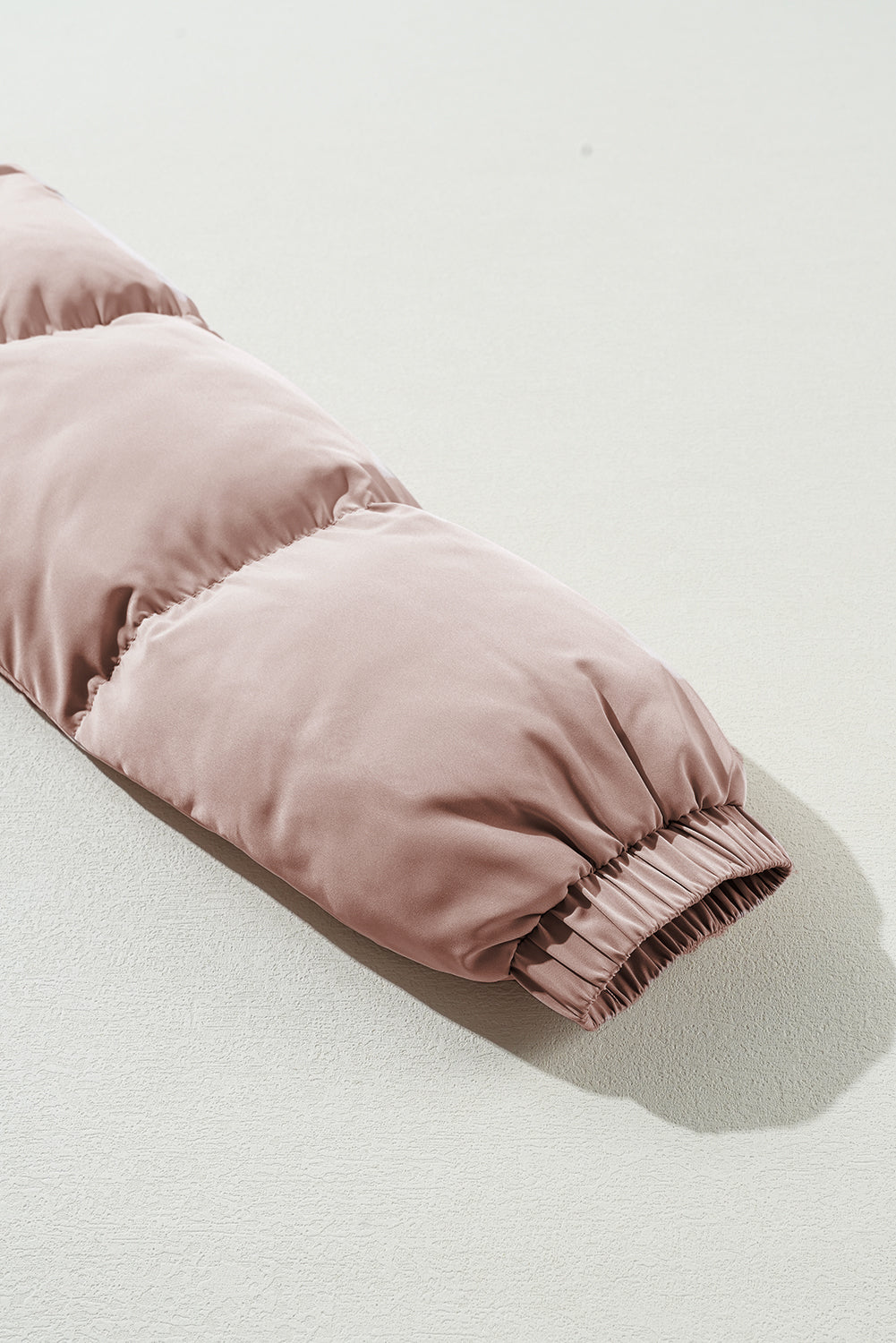 Apricot Pink Full Zipper Quilted Puffer Jacket Jackets JT's Designer Fashion