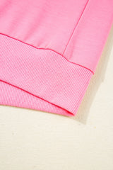 Bonbon Color Contrast Crewneck T Shirt and Wide Leg High Waist Pants Set Pant Sets JT's Designer Fashion
