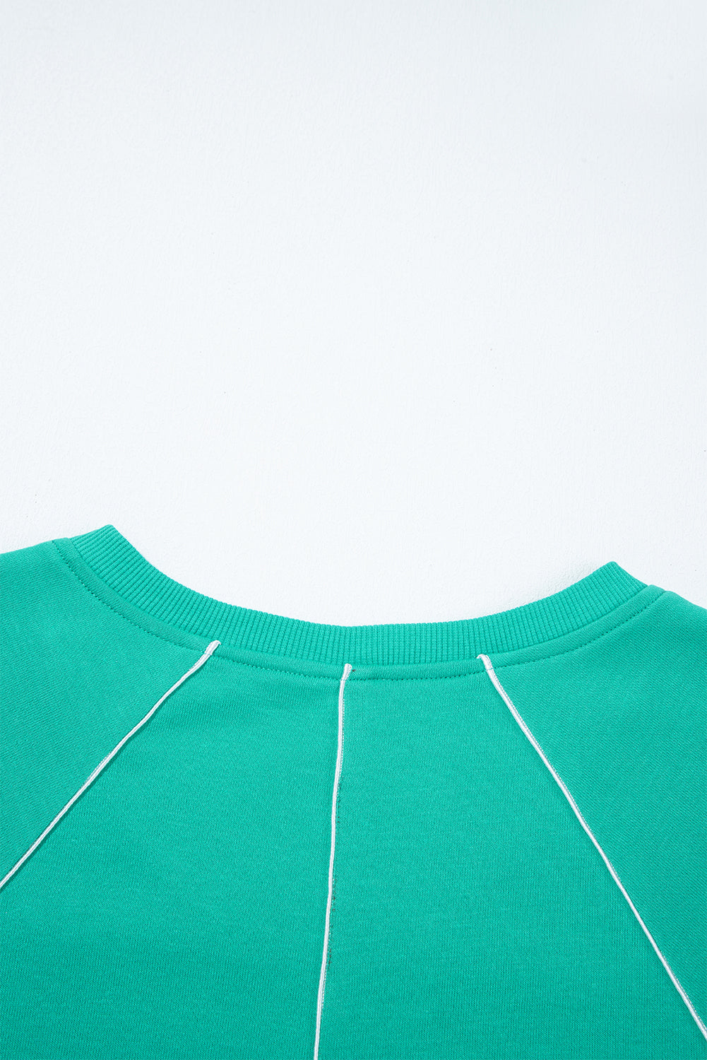Dark Green Colorblock Trim V Neck Pullover Top and Shorts Set Short Sets JT's Designer Fashion