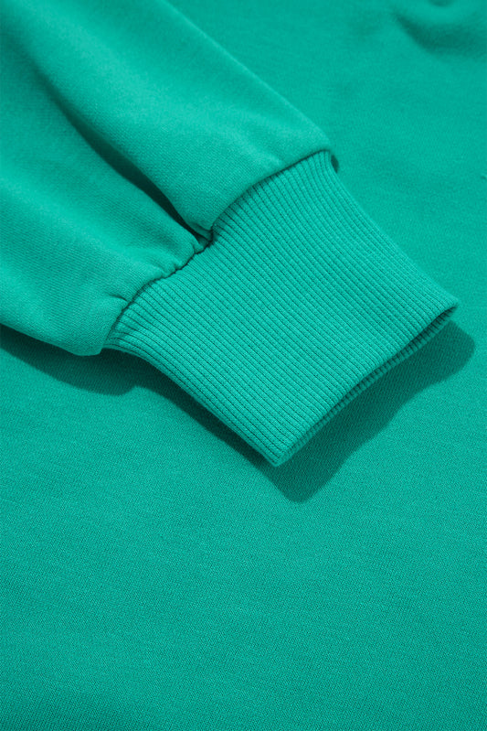 Dark Green Colorblock Trim V Neck Pullover Top and Shorts Set Short Sets JT's Designer Fashion