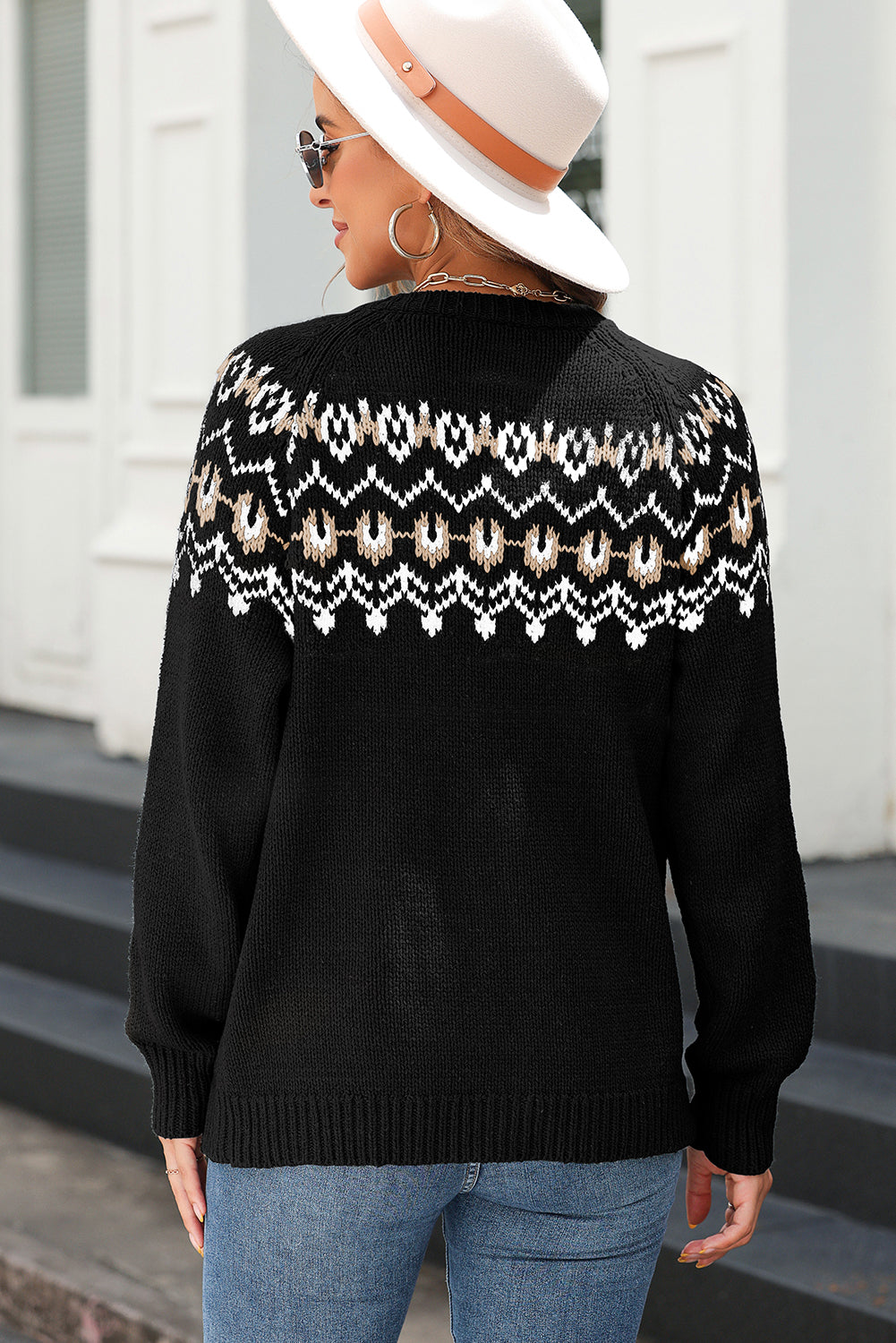 Black Western Fashion Abstract Printed Cardigan Sweater Cardigans JT's Designer Fashion