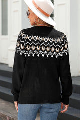 Black Western Fashion Abstract Printed Cardigan Sweater Cardigans JT's Designer Fashion