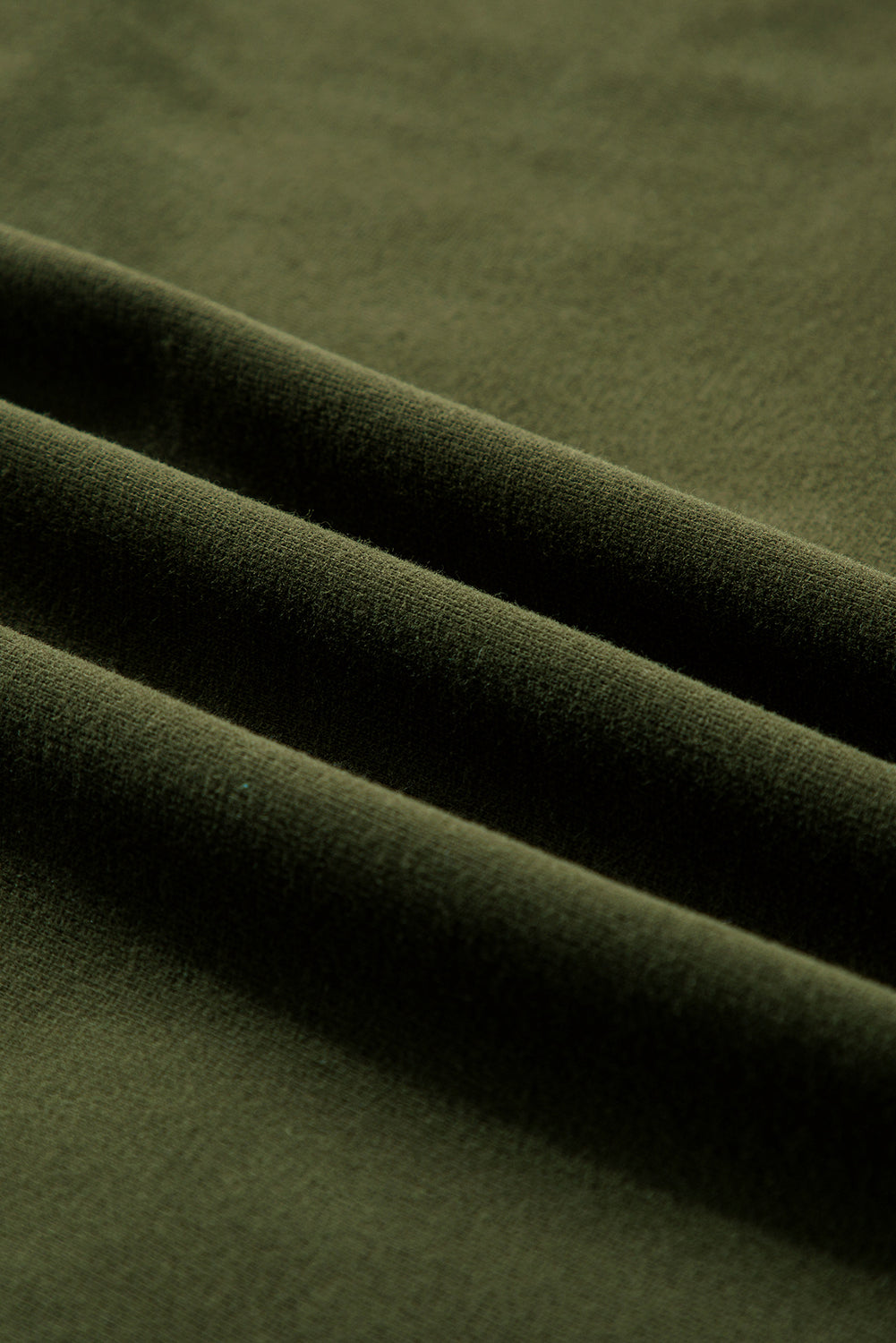 Moss Green Fleece Lined Half Zipper Kangaroo Pockets Loose Hoodie Sweatshirts & Hoodies JT's Designer Fashion