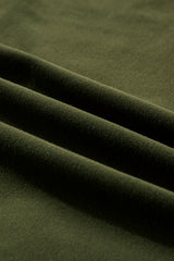 Moss Green Fleece Lined Half Zipper Kangaroo Pockets Loose Hoodie Sweatshirts & Hoodies JT's Designer Fashion