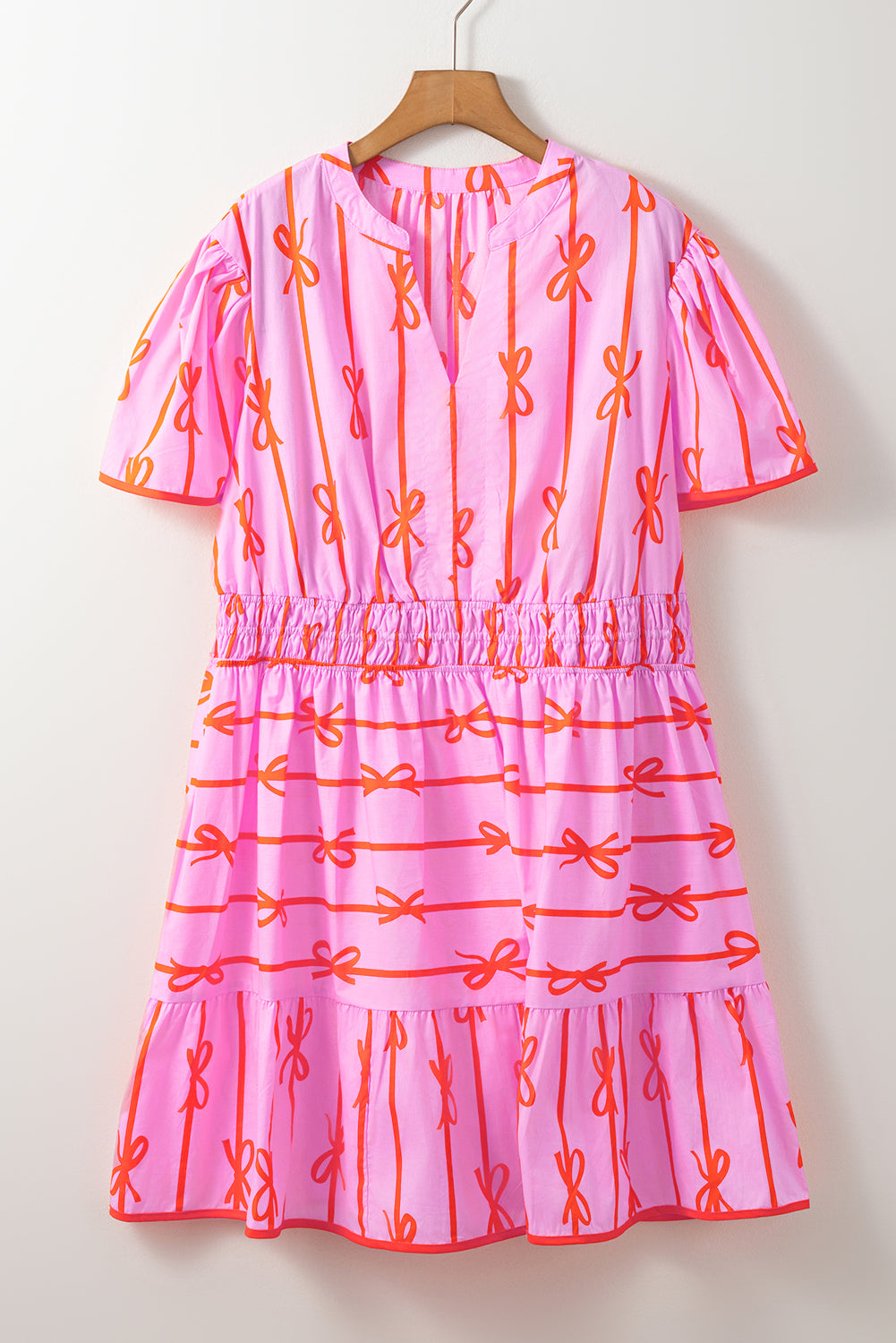 Rose Bow Tastic Clinched Waist Ruffled Plus Size Dress Plus Size Mini Dresses JT's Designer Fashion