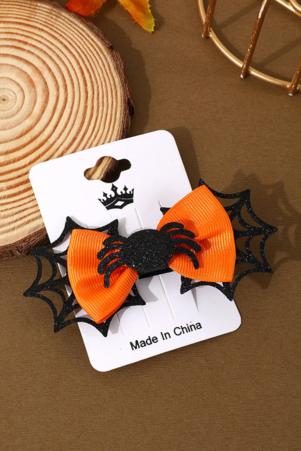 Carrot Spider Web Bowknot Halloween Hair Clip Headwear JT's Designer Fashion