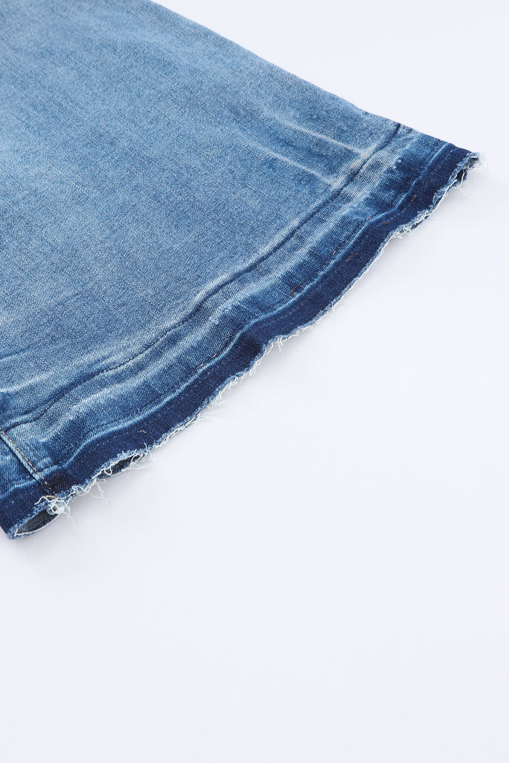 Sky Blue High Waist Buttoned Distressed Flared Jeans Jeans JT's Designer Fashion
