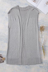 Gray Basic Vest Cardigan Sweater Sweaters & Cardigans JT's Designer Fashion