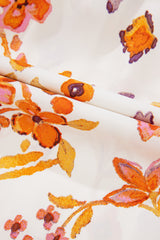 Apricot Floral Geometric Print Ruffled Trim Flutter Sleeve Mini Dress Floral Dresses JT's Designer Fashion