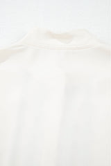Beige Floral Embroidered Stand Neck Buttoned Shirt Blouses & Shirts JT's Designer Fashion