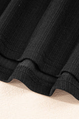 Black Flower Applique Mesh Long Sleeve V Neck Blouse Blouses & Shirts JT's Designer Fashion