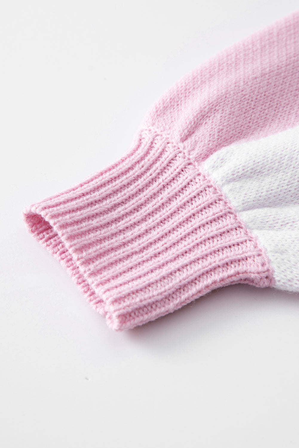 Pink Checkered Bishop Sleeve Sweater Sweaters JT's Designer Fashion
