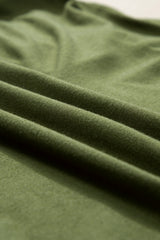 Fern Green Notched Neck Pleated Puff Sleeve Shift T-shirt Dress T Shirt Dresses JT's Designer Fashion