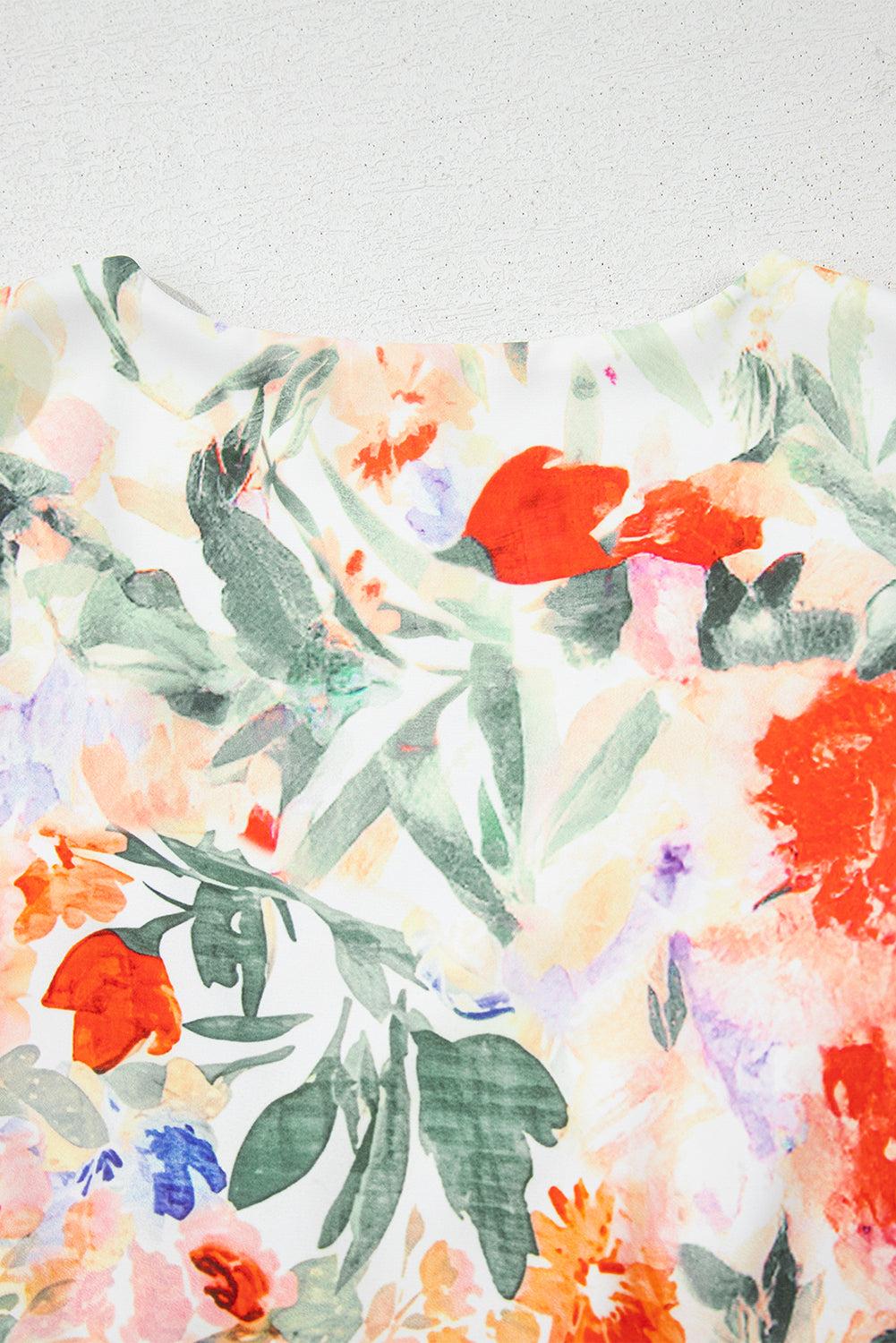 Pink Floral Double Ruffle Sleeve V Neck High Waist Mini Dress Floral Dresses JT's Designer Fashion