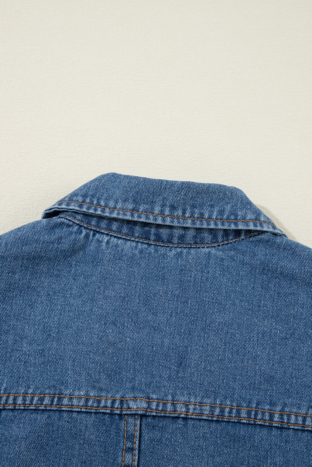 Sail Blue Side Pockets Lapel Collar Denim Jacket Denim Jackets JT's Designer Fashion