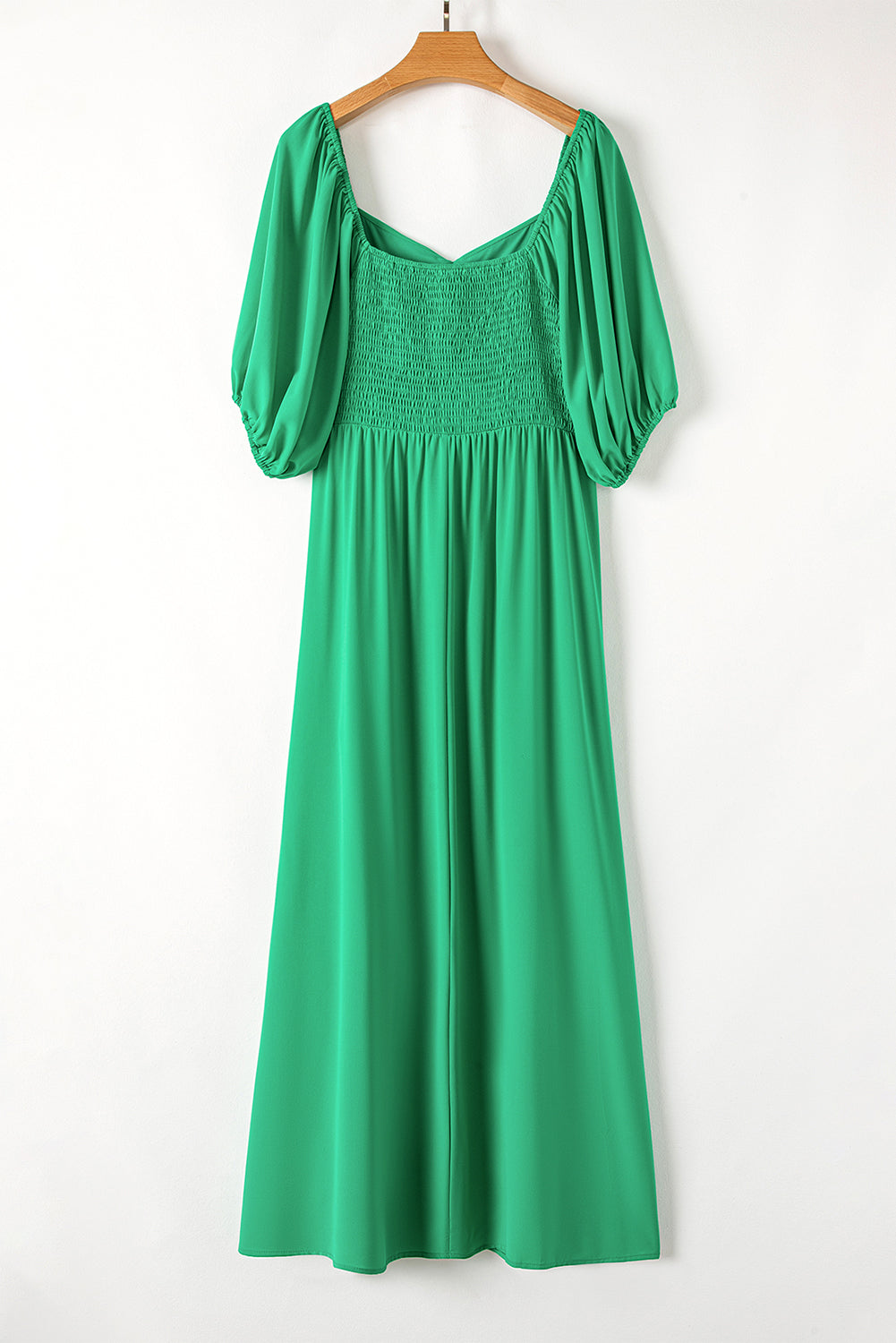 Bright Green Ruched Front Puff Sleeve Plus Size Long Dress Plus Size Maxi Dresses JT's Designer Fashion