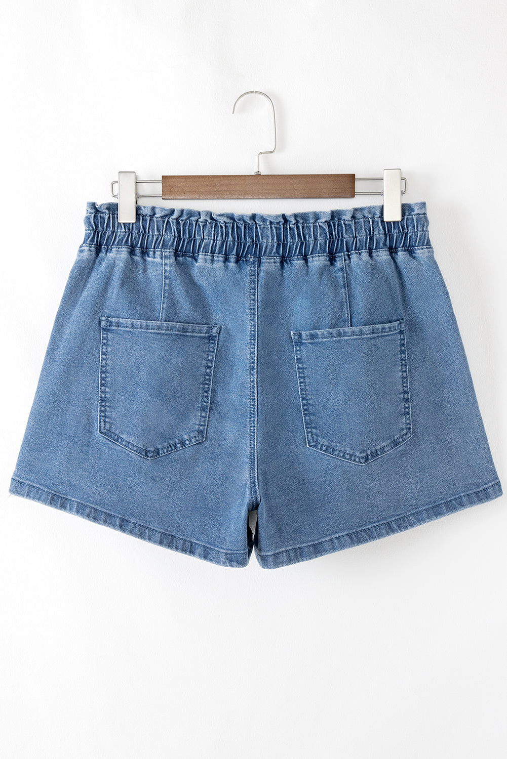 Ashleigh Blue Drawstring High Waist Casual Denim Shorts with Pockets Denim Shorts JT's Designer Fashion