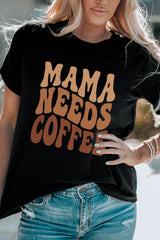 Black MAMA NEEDS COFFEE Graphic T Shirt Graphic Tees JT's Designer Fashion