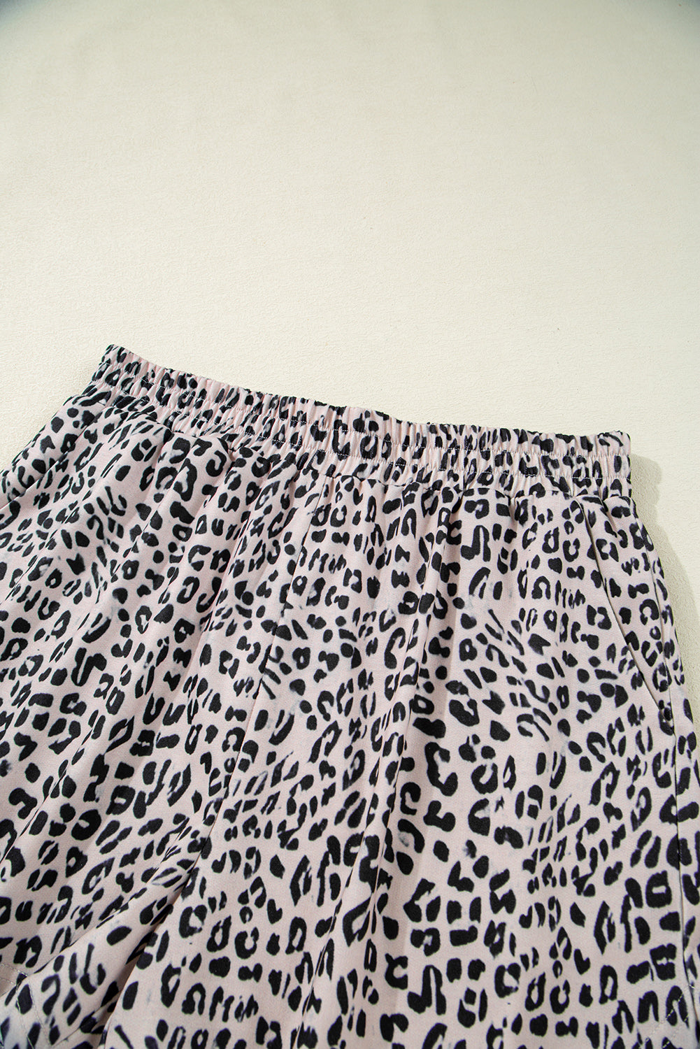 Brown Leopard Half Zipper Collared Ruffled Sleeve Top and Short Set Short Sets JT's Designer Fashion