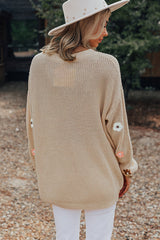 Parchment Hello Floral Embroidered Knit Loose Sweater Sweaters JT's Designer Fashion