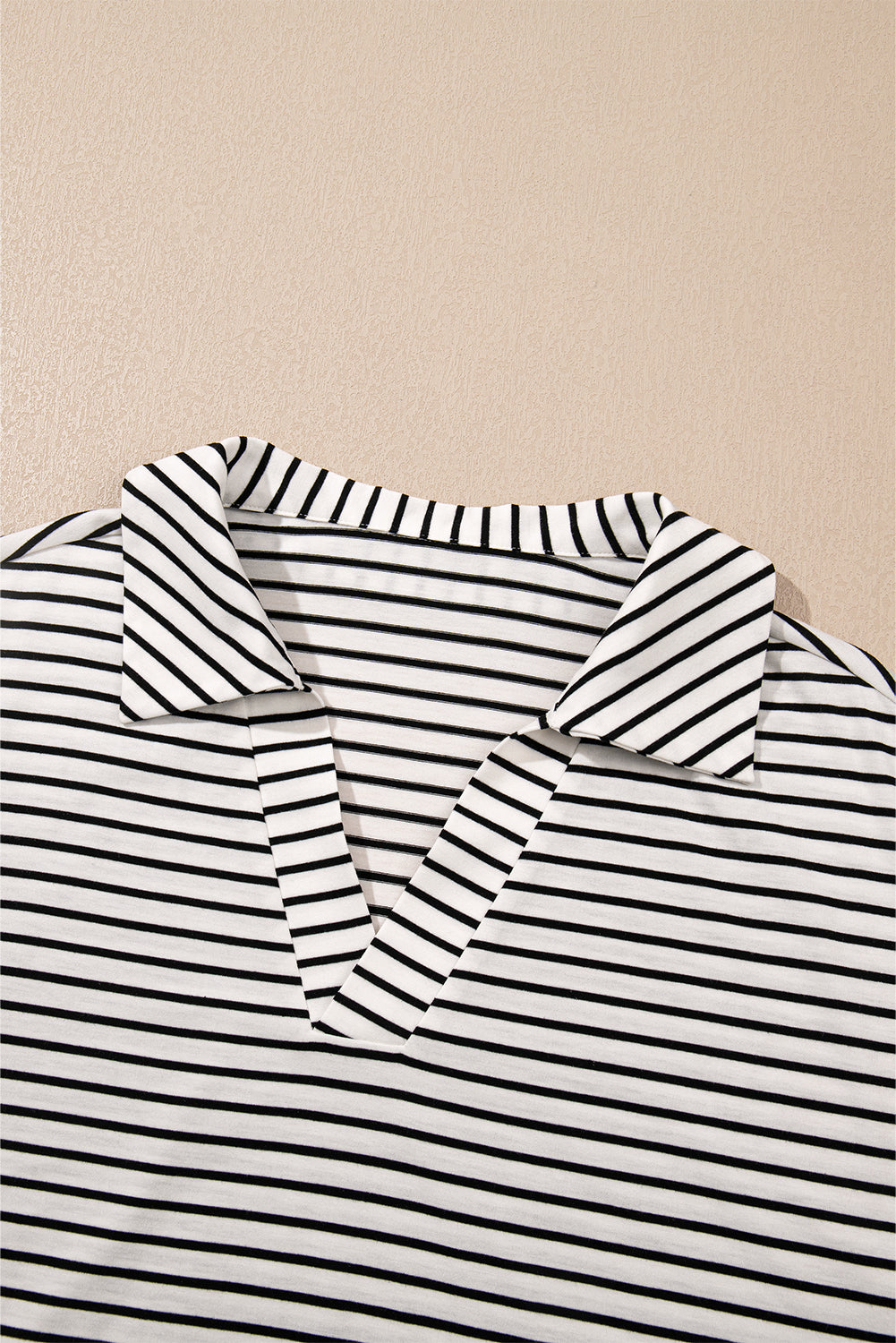 Black Stripe V Neck Tee and Casual Short Set Short Sets JT's Designer Fashion