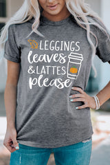 Gray Leggings Leaves and Lattes Please Graphic Tee Graphic Tees JT's Designer Fashion