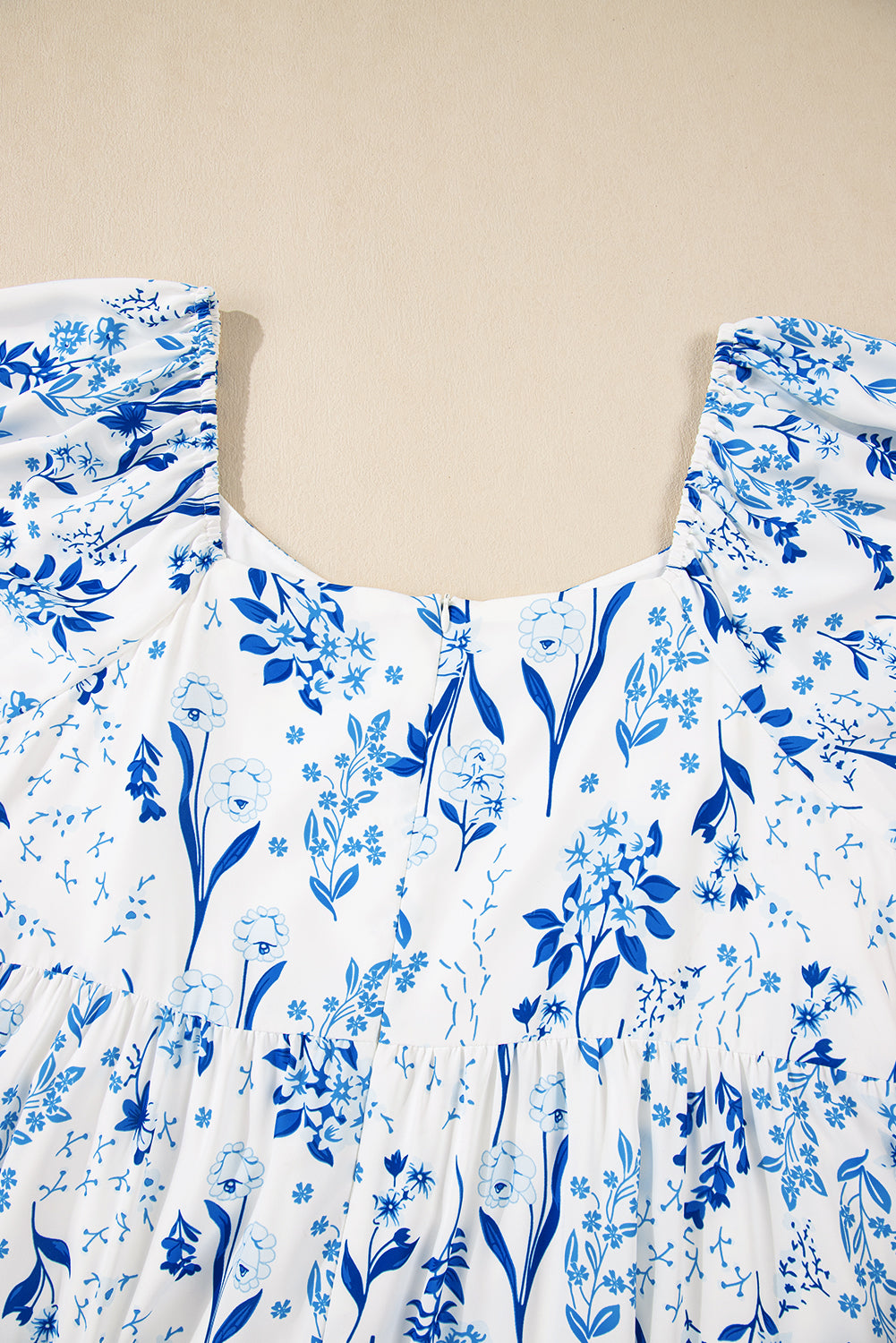 Sky Blue Floral Print Sweetheart Neck Plus Size Midi Dress Plus Size Midi Dresses JT's Designer Fashion