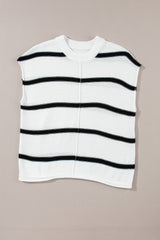 White Striped Batwing Sleeve Sweater Tee Sweaters & Cardigans JT's Designer Fashion