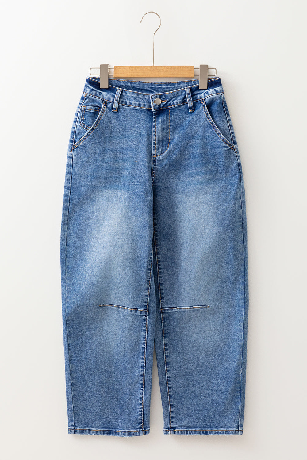 Dusk Blue High Waist Straight Leg Ankle Jeans Jeans JT's Designer Fashion