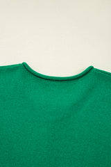 Bright Green Solid Color Knit Button Drop Shoulder Sweater Cardigan Cardigans JT's Designer Fashion