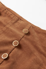 Chestnut Solid Color Double Breasted Straight Leg Pants Pants & Culotte JT's Designer Fashion