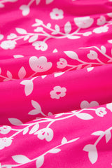 Pink Floral Print Ric Rac Patched Sleeveless Mini Dress Floral Dresses JT's Designer Fashion