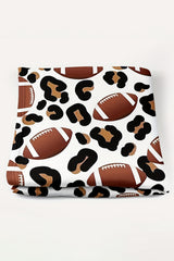 White Leopard & Rugby Print Flannel Blanket 130*150cm Other Accessories JT's Designer Fashion
