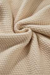 Parchment Solid Textured Knit Split Cuff Drop Shoulder Loose Sweater Sweaters JT's Designer Fashion