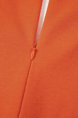 Russet Orange Two-tone Short Sleeve V Neck Patched Pocket Loose Romper Jumpsuits & Rompers JT's Designer Fashion