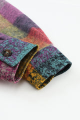 Multicolor Brushed Checked Western Buttoned Jacket Jackets JT's Designer Fashion