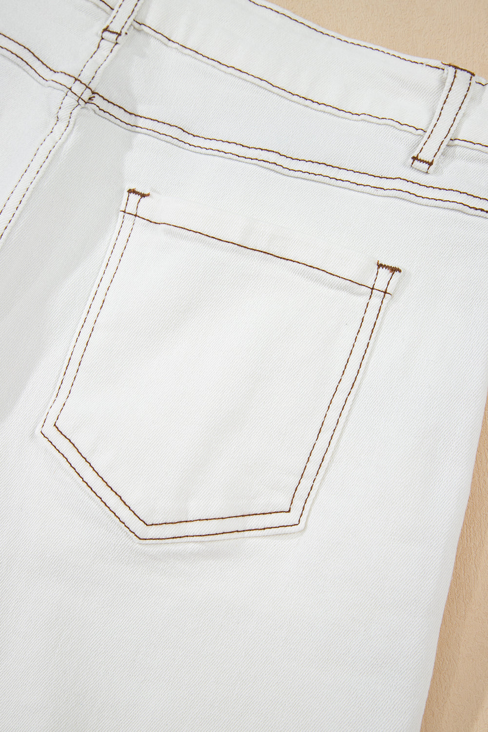 White Raw Hem High Waist Denim Shorts Denim Shorts JT's Designer Fashion