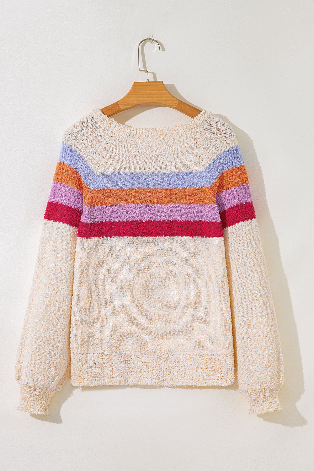 Jet Stream Striped Color Block Loose Sleeve Chic Sweater Sweaters JT's Designer Fashion