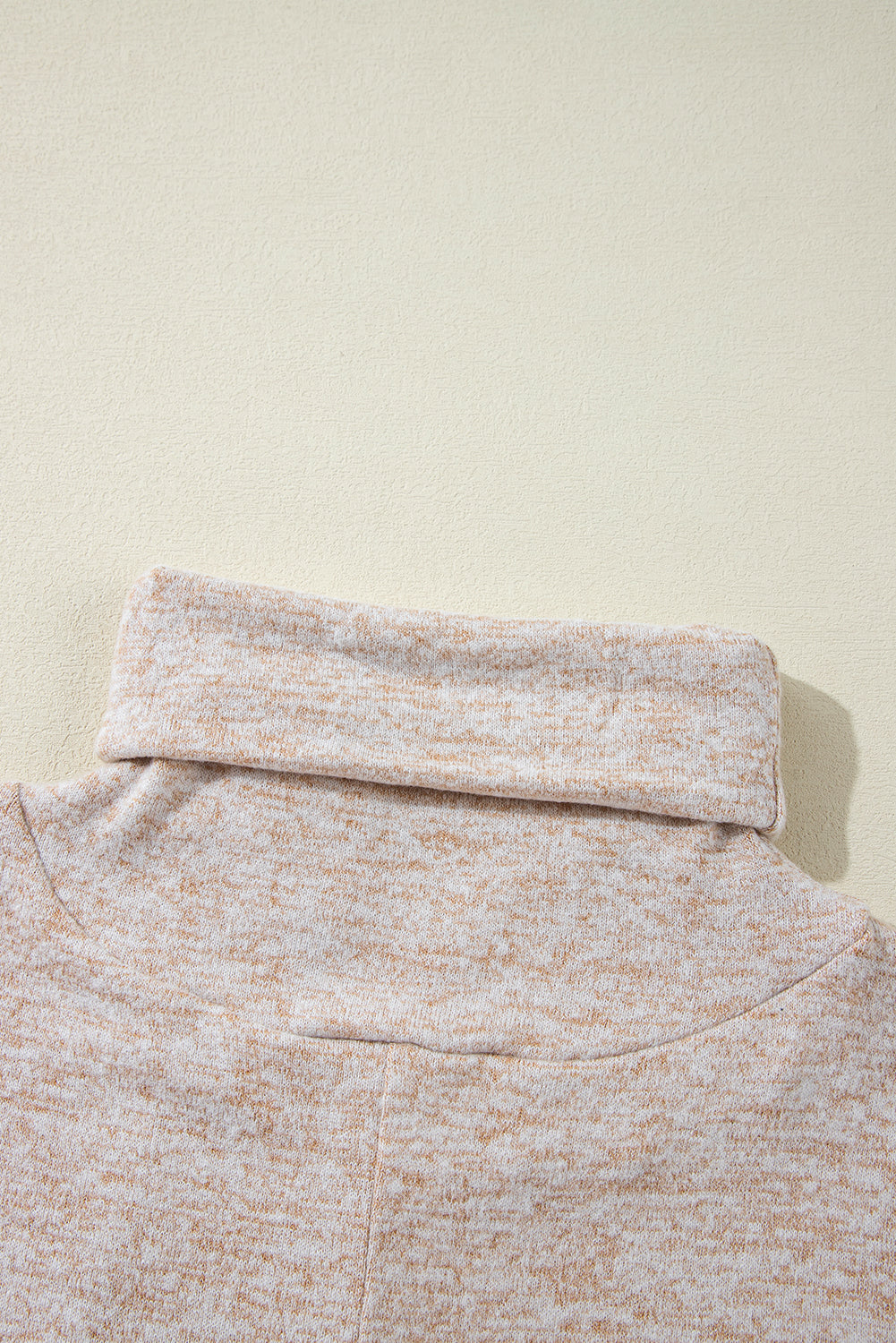 Apricot Drawstring Cowl High Neck Long Sleeve Split Top Long Sleeve Tops JT's Designer Fashion