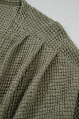 Seagrass Waffle Knit Drop Shoulder Open Front Pocketed Plus Size Cardigan Plus Size Sweaters & Cardigans JT's Designer Fashion