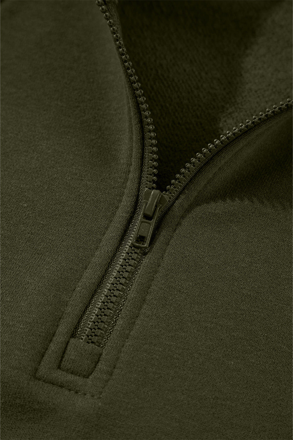 Jungle Green Zipped Neck Pullover Drop Shoulder Sweatshirt Sweatshirts & Hoodies JT's Designer Fashion