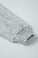 Light Grey Solid Loose Crew Neck Fleece Sweatshirt Sweatshirts & Hoodies JT's Designer Fashion